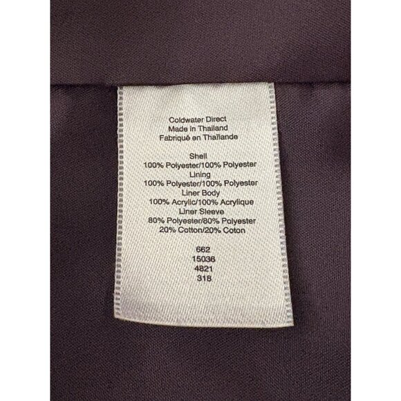 Coldwater Creek XL Women’s Purple Hooded Saturday In The Park Lined Raincoat - Picture 9 of 11